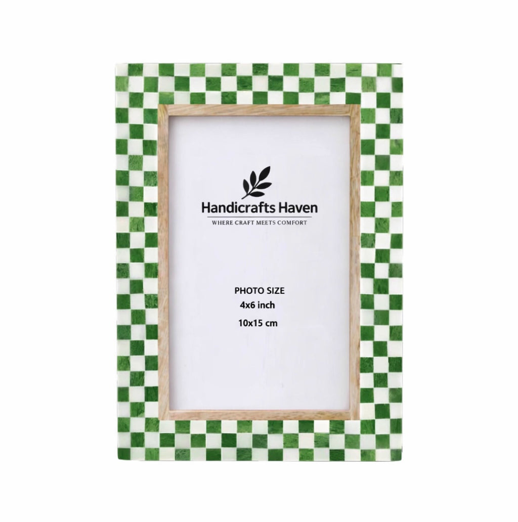 Picture Frame Checkered Pattern Collection Bone Inlay