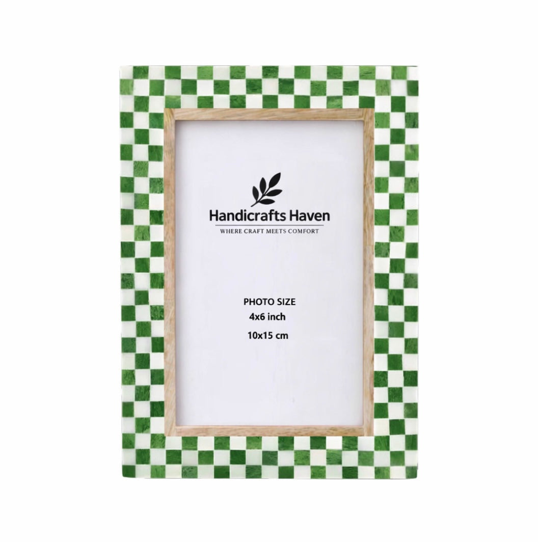 Picture Frame Checkered Pattern Collection Bone Inlay