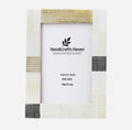 Picture Frame Neutral Patchwork Collection Horn, Bone & Wood Multi-Tone – 4x6 & 5x7"