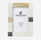 Picture Frame Neutral Patchwork Collection Horn, Bone & Wood Multi-Tone – 4x6 & 5x7"