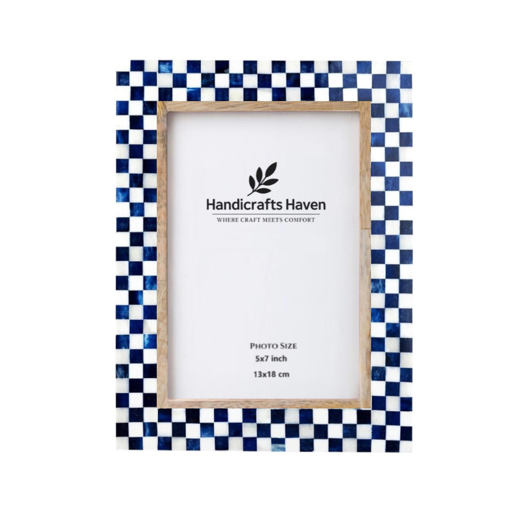 Picture Frame Checkered Pattern Collection Bone Inlay