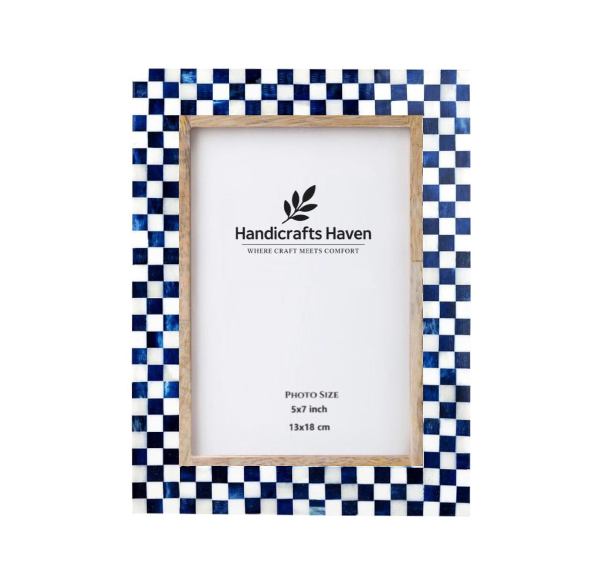 Picture Frame Checkered Pattern Collection Bone Inlay